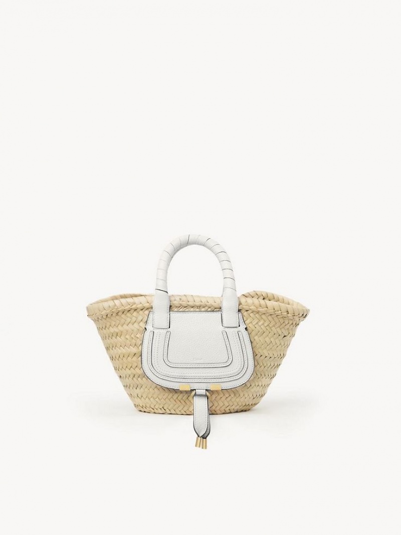 Chloe Marcie Basket Mini Çanta Beyaz | CHE-SR13662