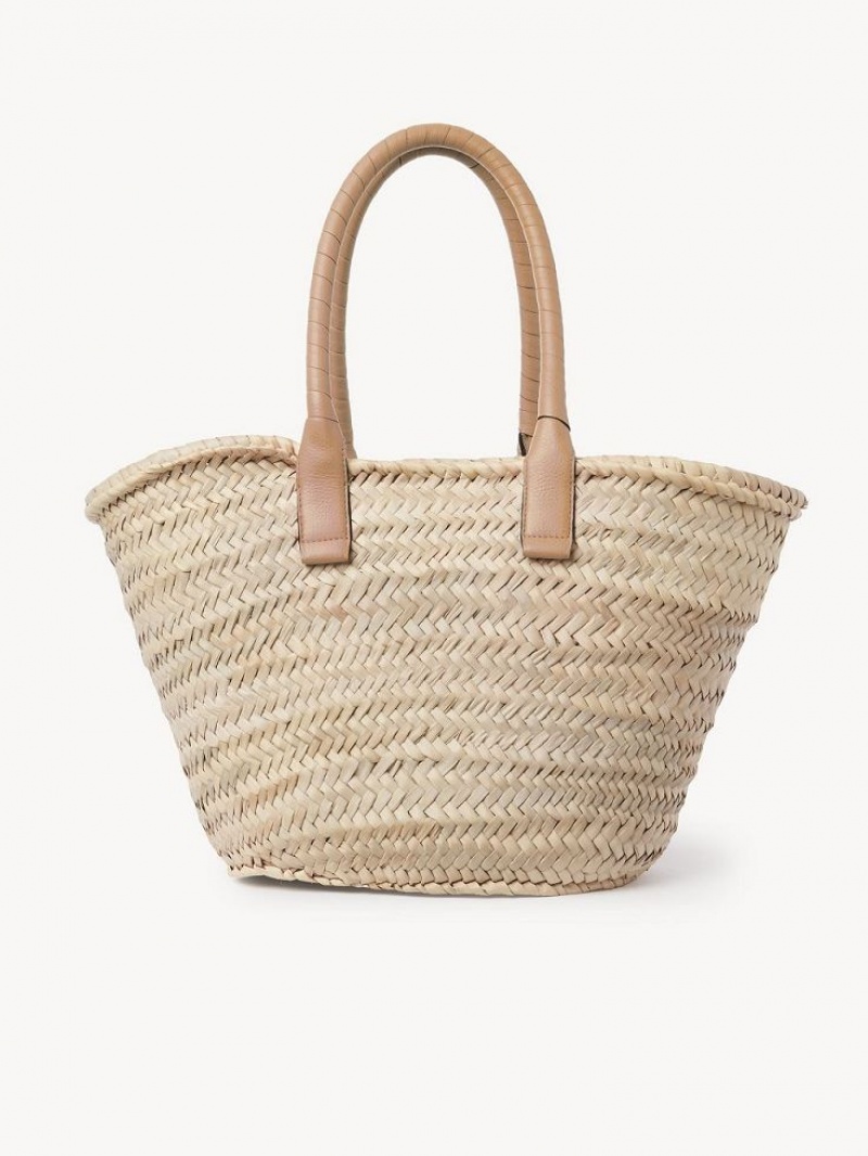 Chloe Medium Marcie Basket Tote Çanta Açık Kahverengi | CHE-SR13292