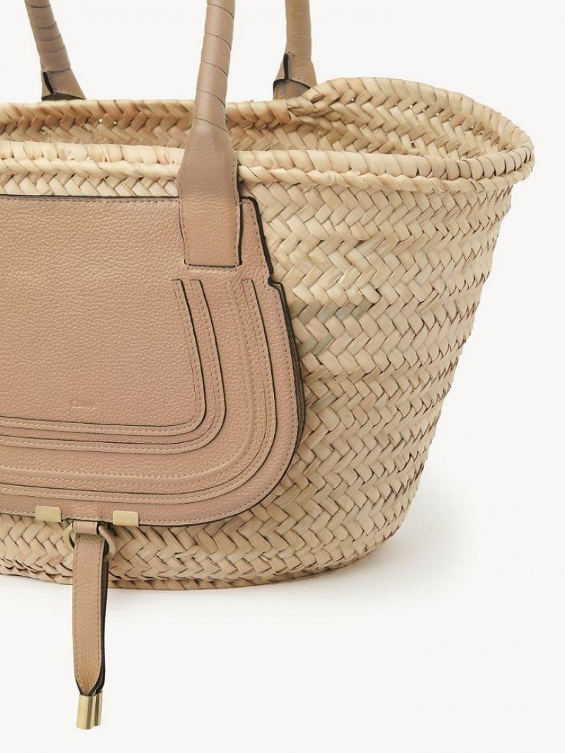 Chloe Medium Marcie Basket Tote Çanta Açık Kahverengi | CHE-SR13292