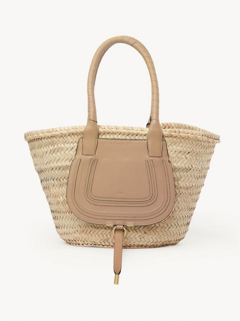 Chloe Medium Marcie Basket Tote Çanta Açık Kahverengi | CHE-SR13292