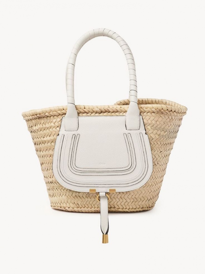 Chloe Medium Marcie Basket Tote Çanta Beyaz | CHE-SR13291