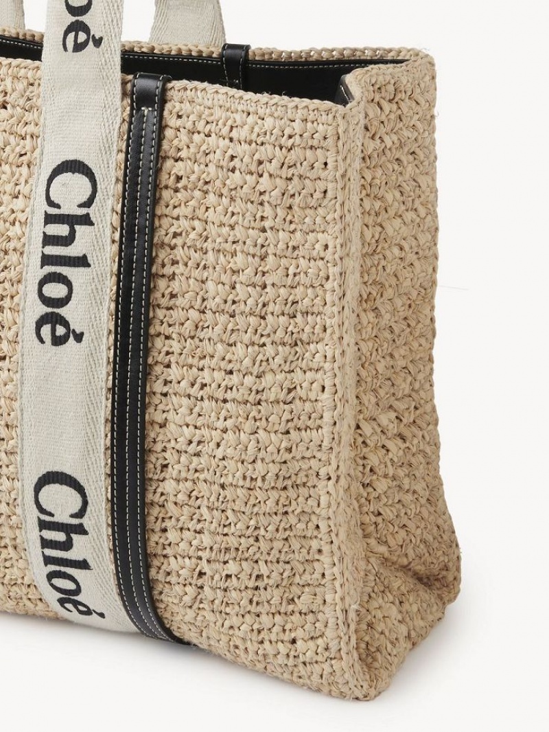 Chloe Medium Woody Tote Baskets Kahverengi | CHE-SR13656