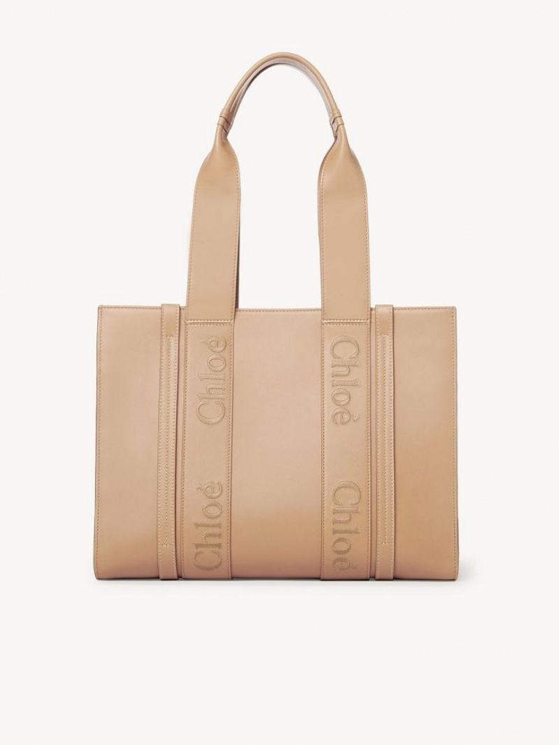 Chloe Medium Woody Tote Çanta Açık Kahverengi | CHE-SR13353