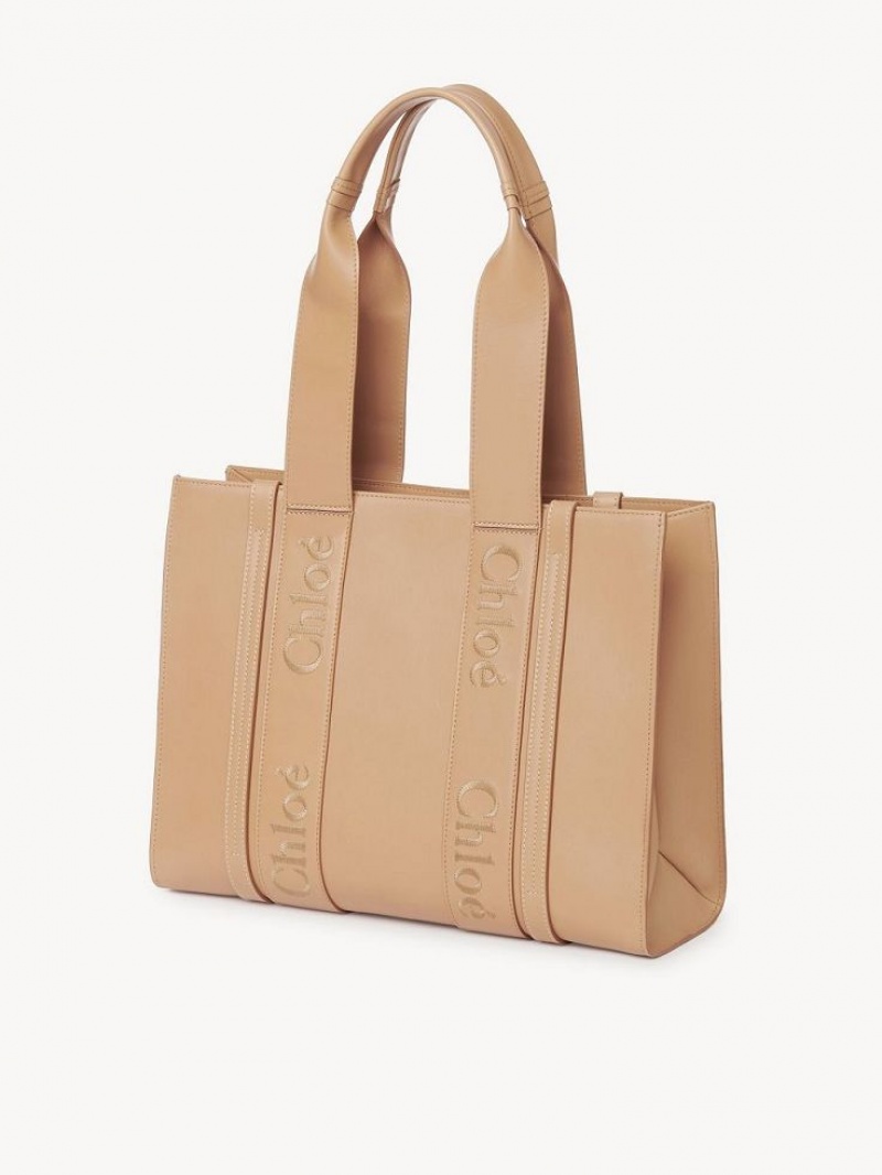 Chloe Medium Woody Tote Çanta Açık Kahverengi | CHE-SR13353