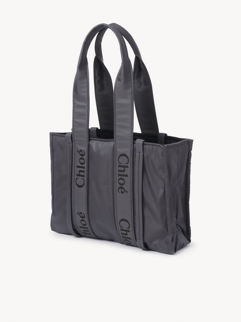 Chloe Medium Woody Tote Çanta Gri | CHE-SR13350