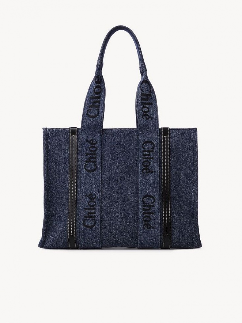 Chloe Medium Woody Tote Çanta Mavi | CHE-SR13316