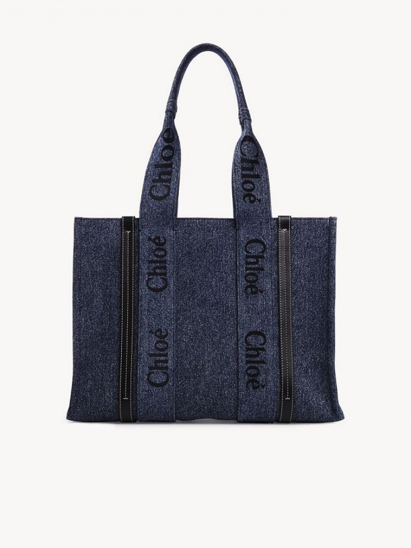 Chloe Medium Woody Tote Çanta Mavi | CHE-SR13316