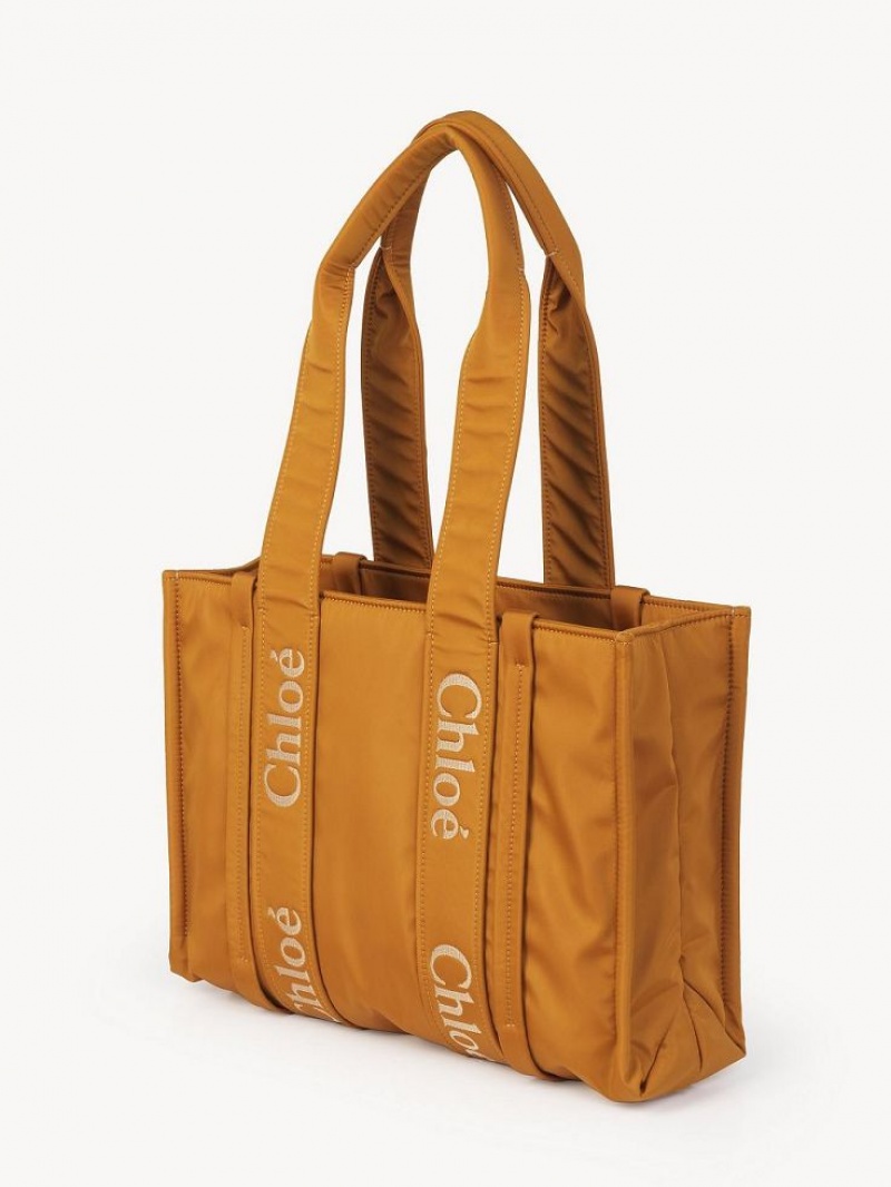 Chloe Medium Woody Tote Çanta Sarı | CHE-SR13287