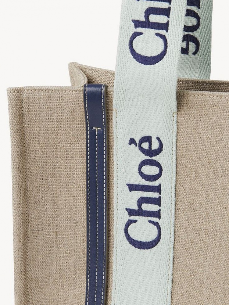 Chloe Medium Woody Tote Çanta Yeşil Mavi | CHE-SR13365