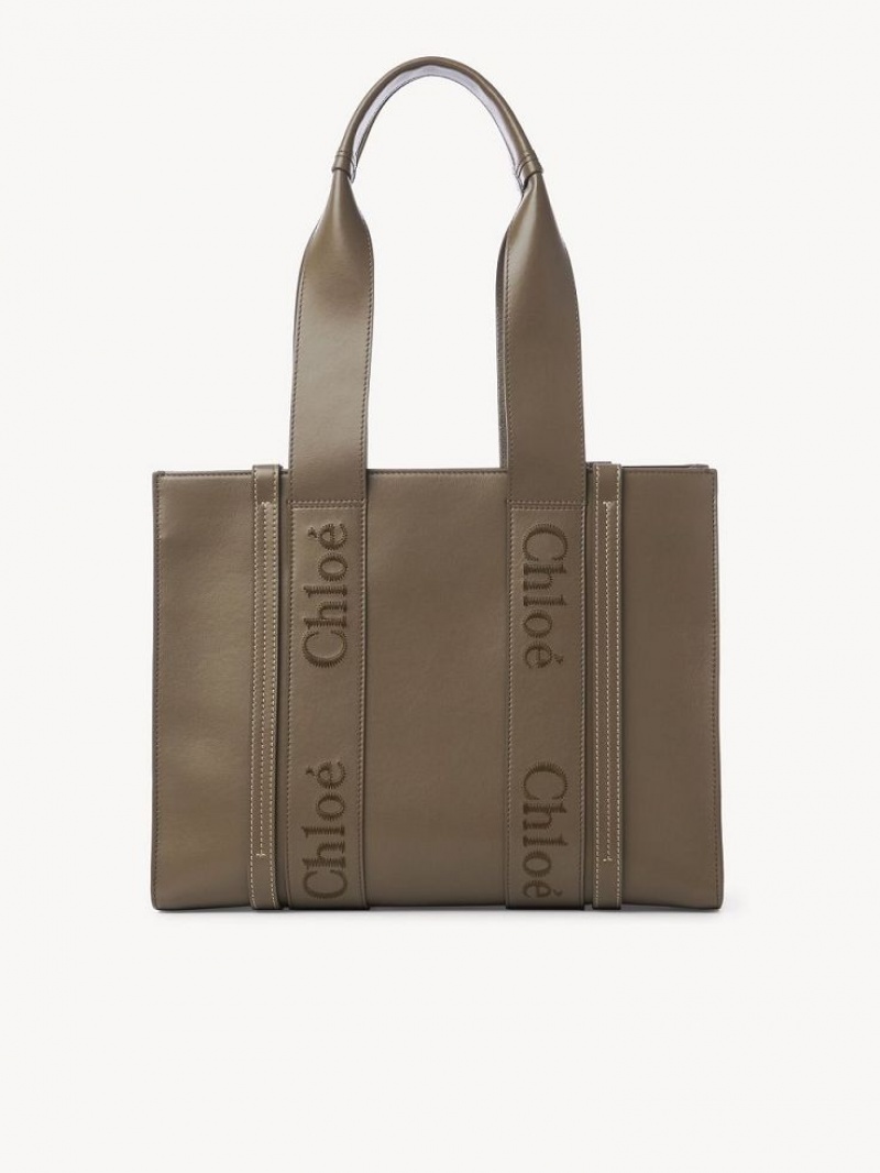 Chloe Medium Woody Tote Çanta Yeşil | CHE-SR13340