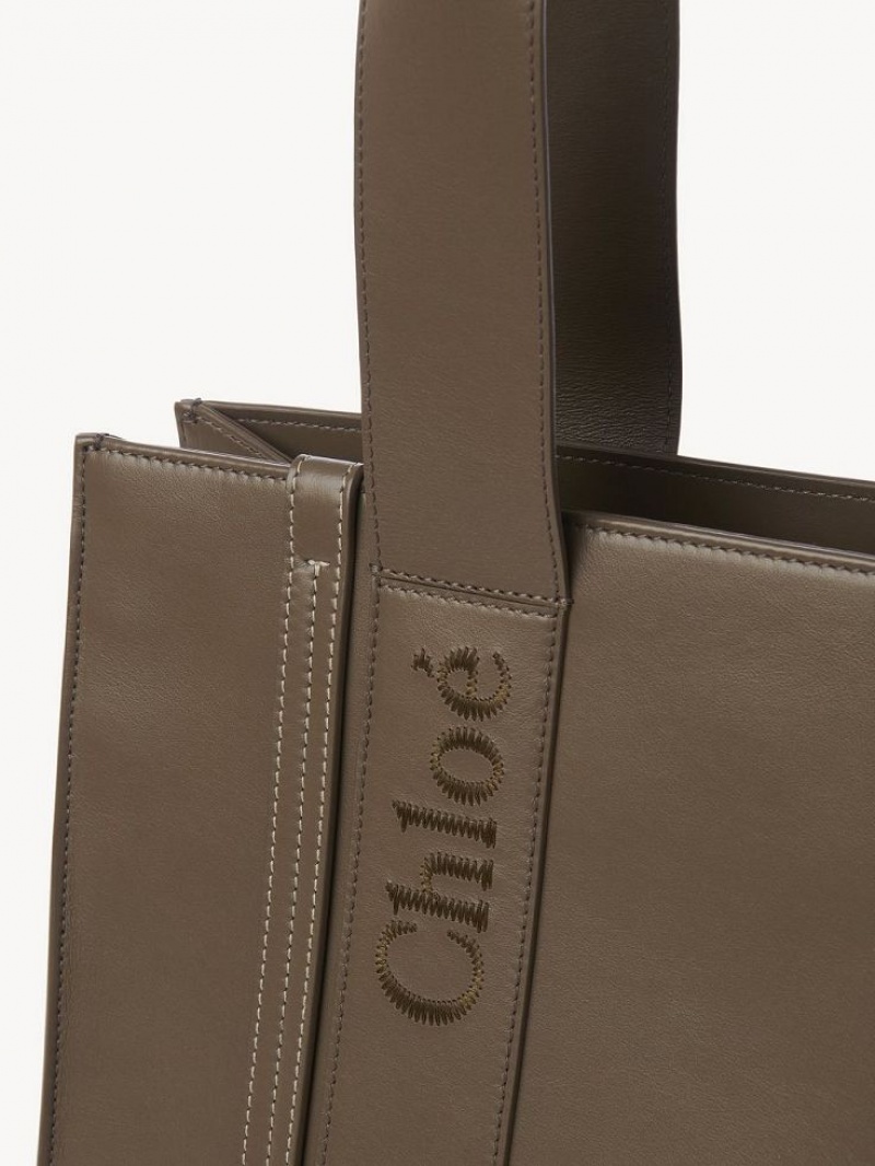 Chloe Medium Woody Tote Çanta Yeşil | CHE-SR13340