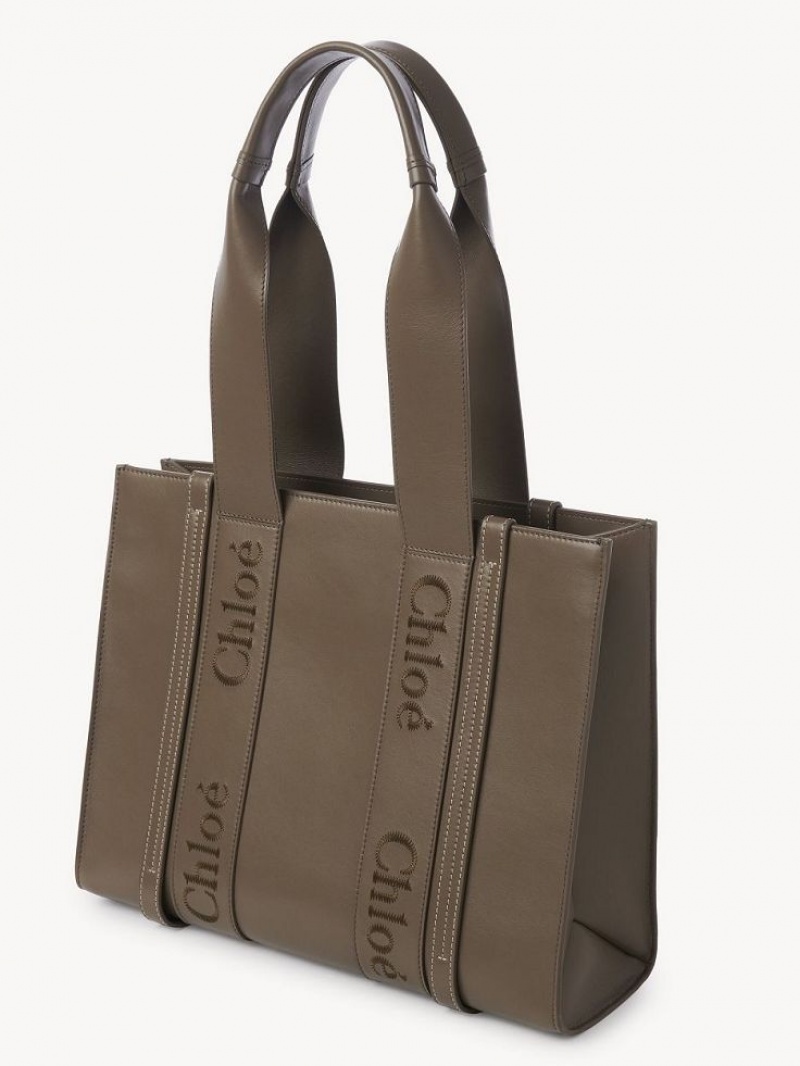 Chloe Medium Woody Tote Çanta Yeşil | CHE-SR13340