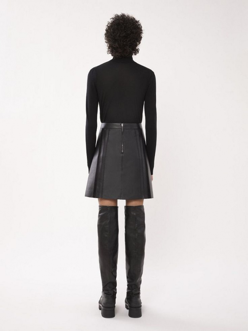 Chloe Mini Skirt Leather Siyah | CHE-SR14120