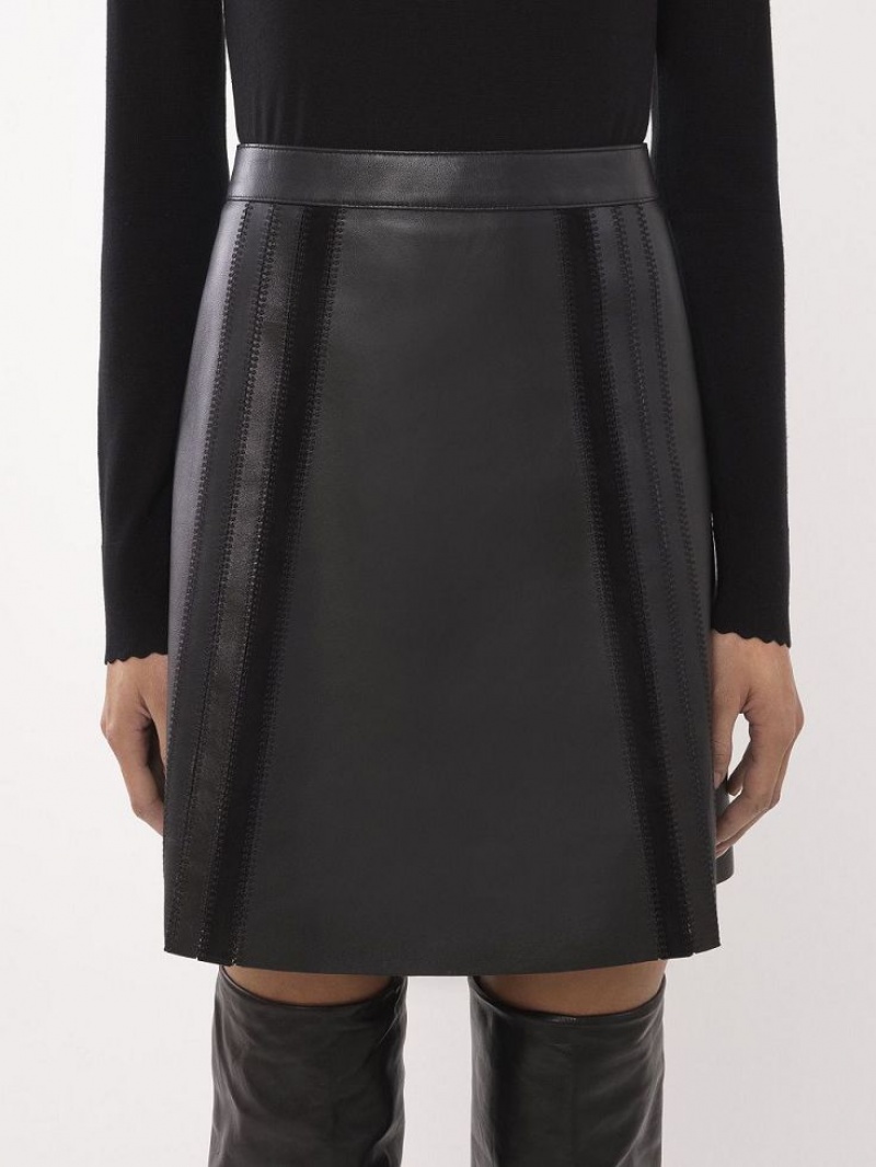 Chloe Mini Skirt Leather Siyah | CHE-SR14120