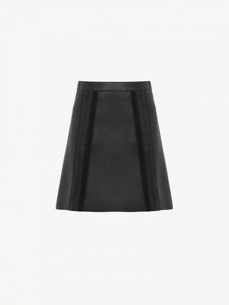 Chloe Mini Skirt Leather Siyah | CHE-SR14120