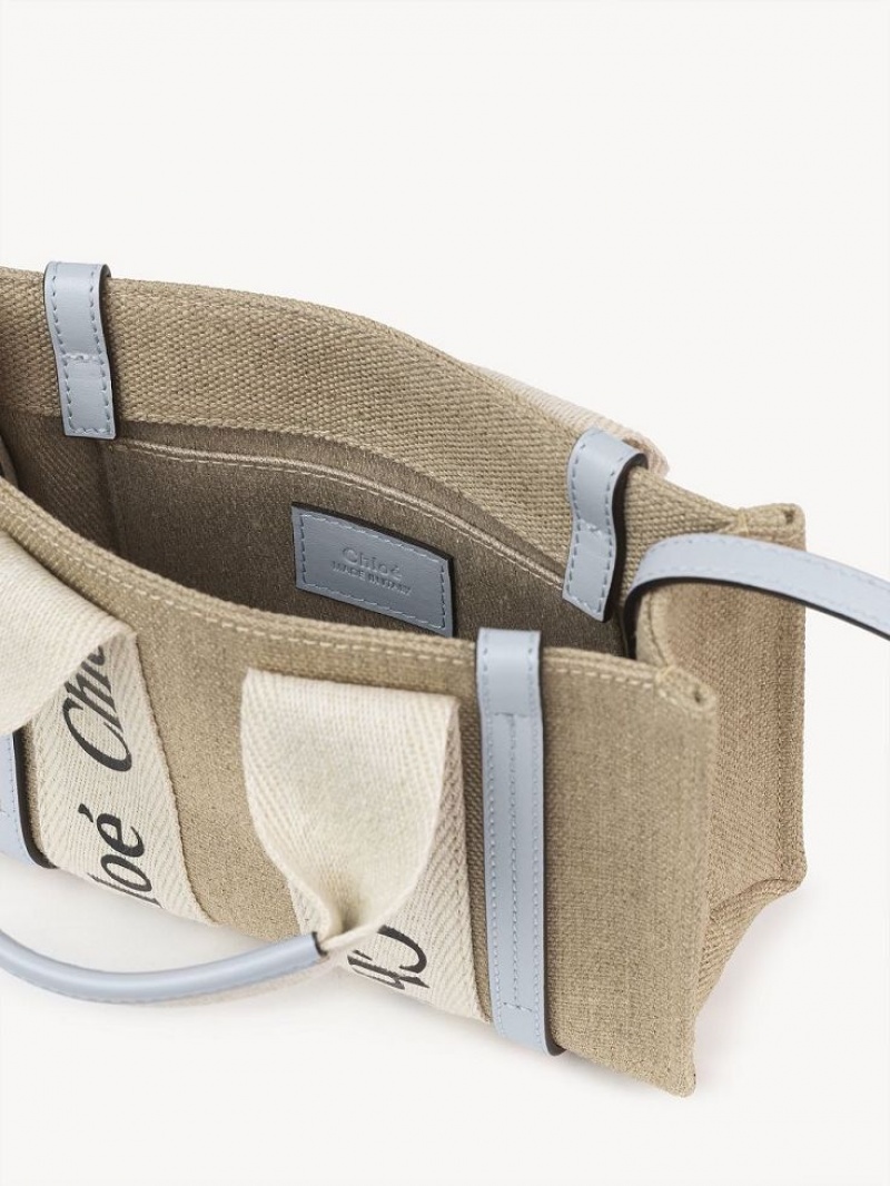 Chloe Mini Woody Çapraz Askılı Çanta Beyaz Mavi | CHE-SR13506