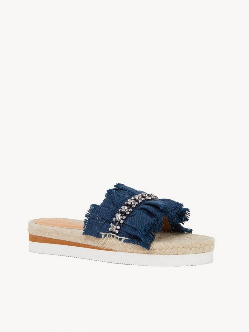 Chloe Mollie Espadril Düz Ayakkabı Koyu Mavi | CHE-SR14807