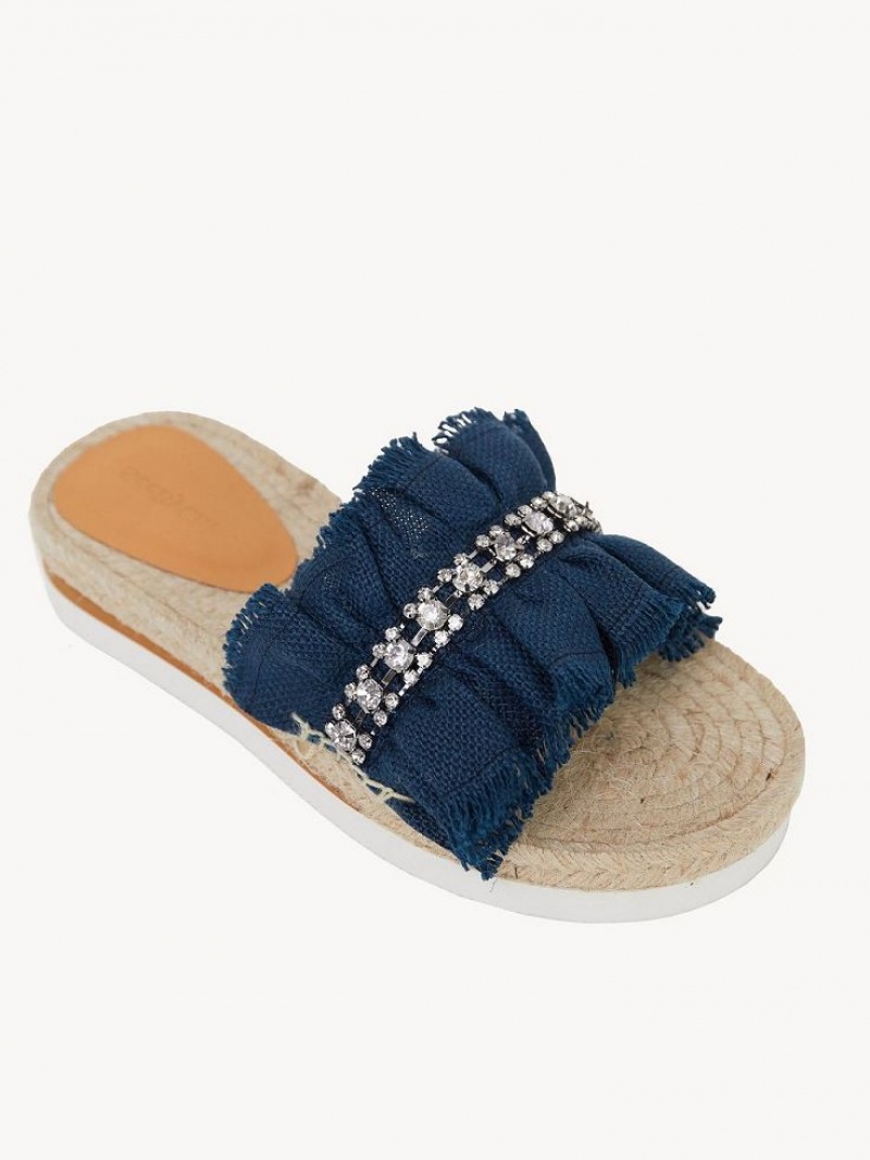 Chloe Mollie Espadril Düz Ayakkabı Koyu Mavi | CHE-SR14807