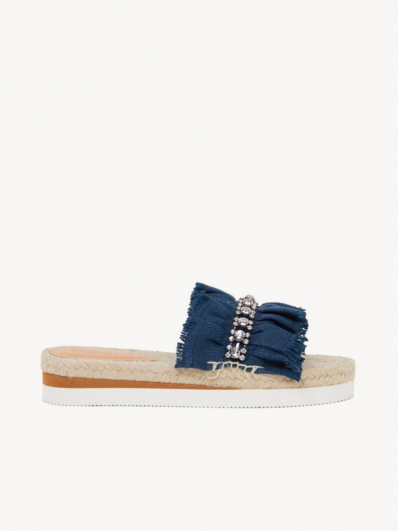 Chloe Mollie Espadril Düz Ayakkabı Koyu Mavi | CHE-SR14807