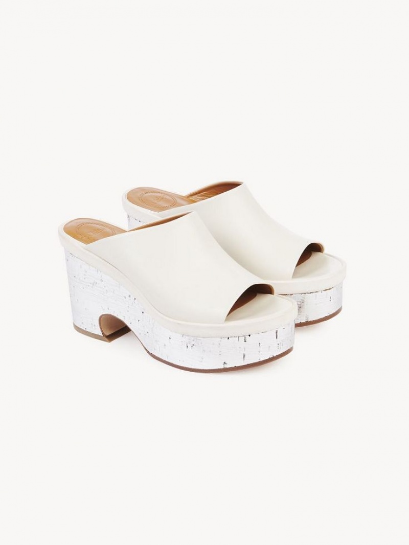 Chloe Oli Platform Mule Beyaz | CHE-SR14155