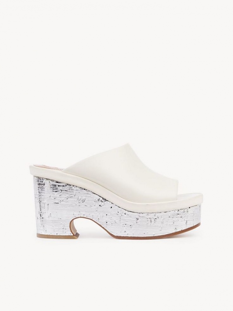 Chloe Oli Platform Mule Beyaz | CHE-SR14155