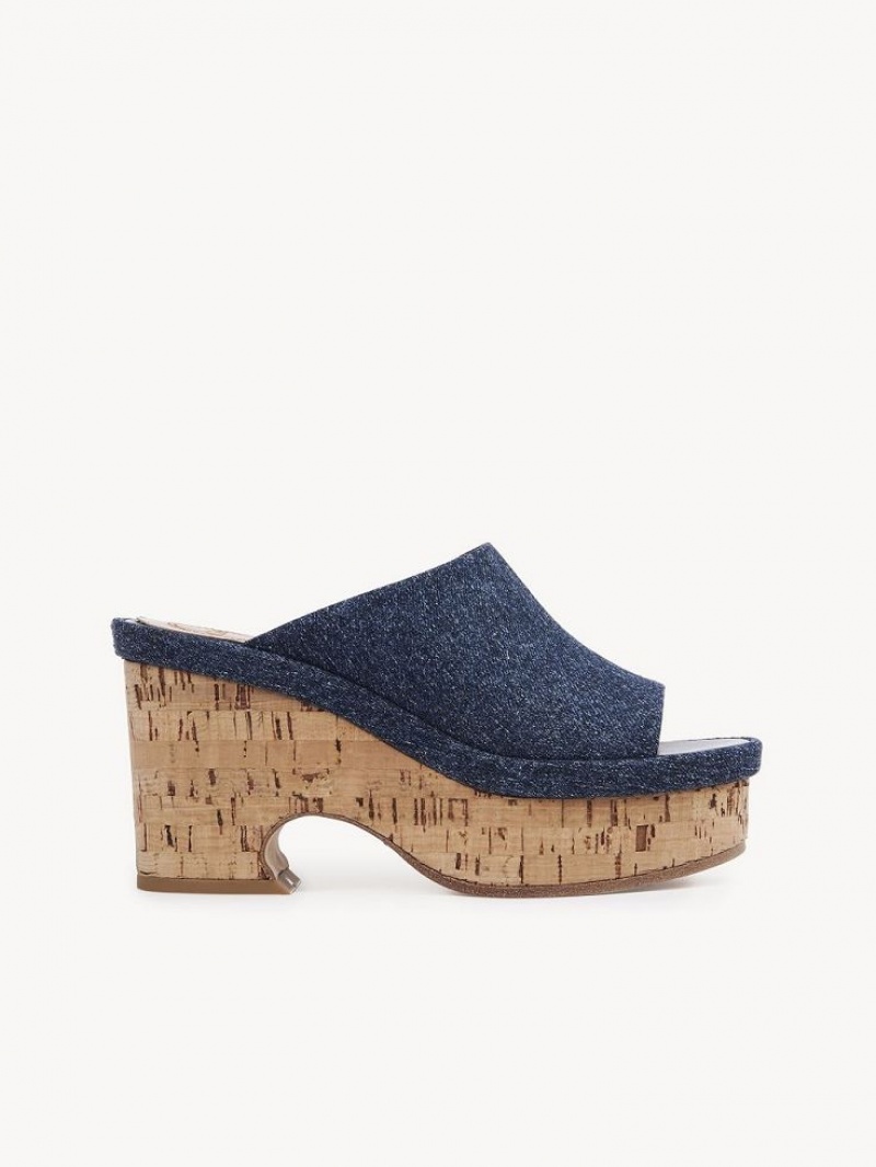 Chloe Oli Platform Mule Mavi | CHE-SR14134