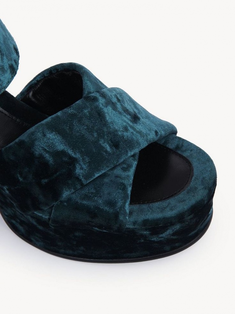 Chloe Orla Platform Sandalet Yeşil | CHE-SR14808