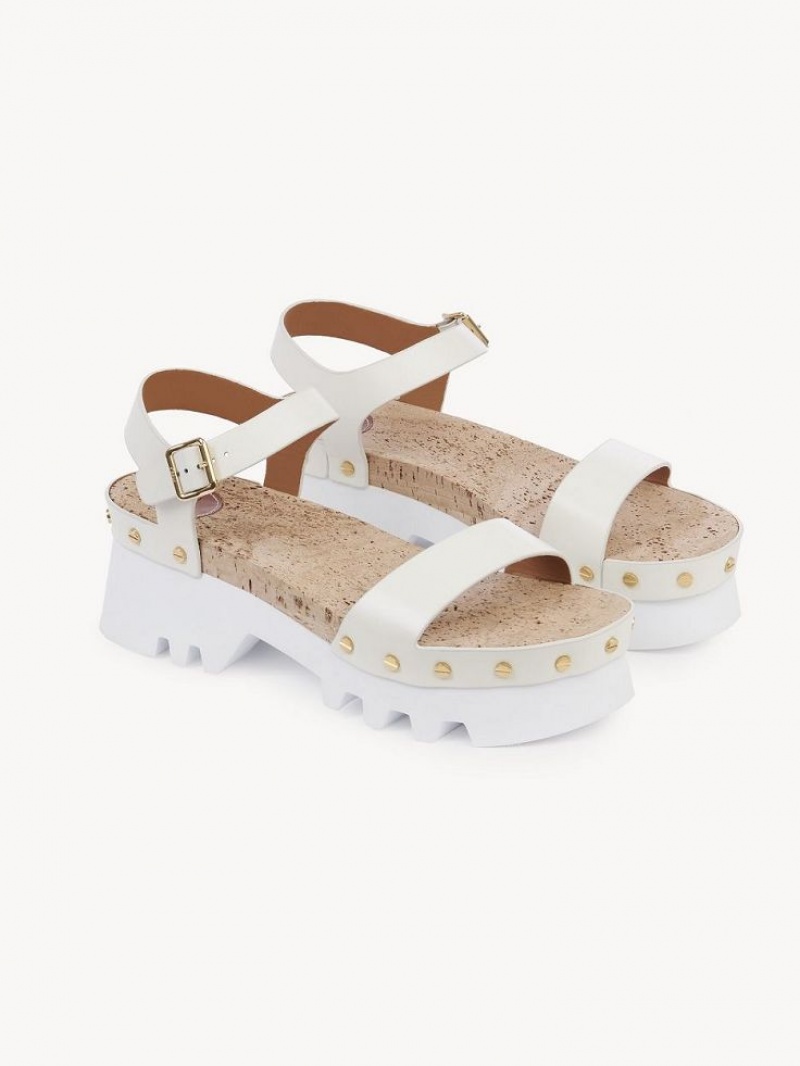 Chloe Owena Platform Sandalet Beyaz | CHE-SR14162