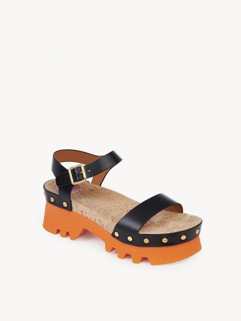 Chloe Owena Platform Sandalet Siyah | CHE-SR14152