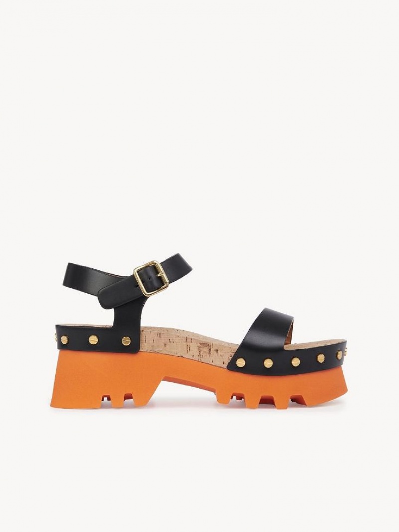 Chloe Owena Platform Sandalet Siyah | CHE-SR14152