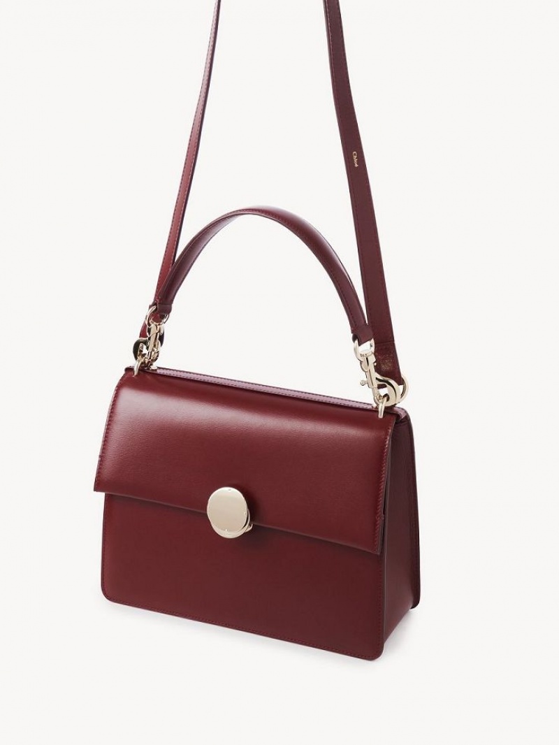 Chloe Penelope Medium Top Handle Omuz Çantası Koyu Kırmızı | CHE-SR13447