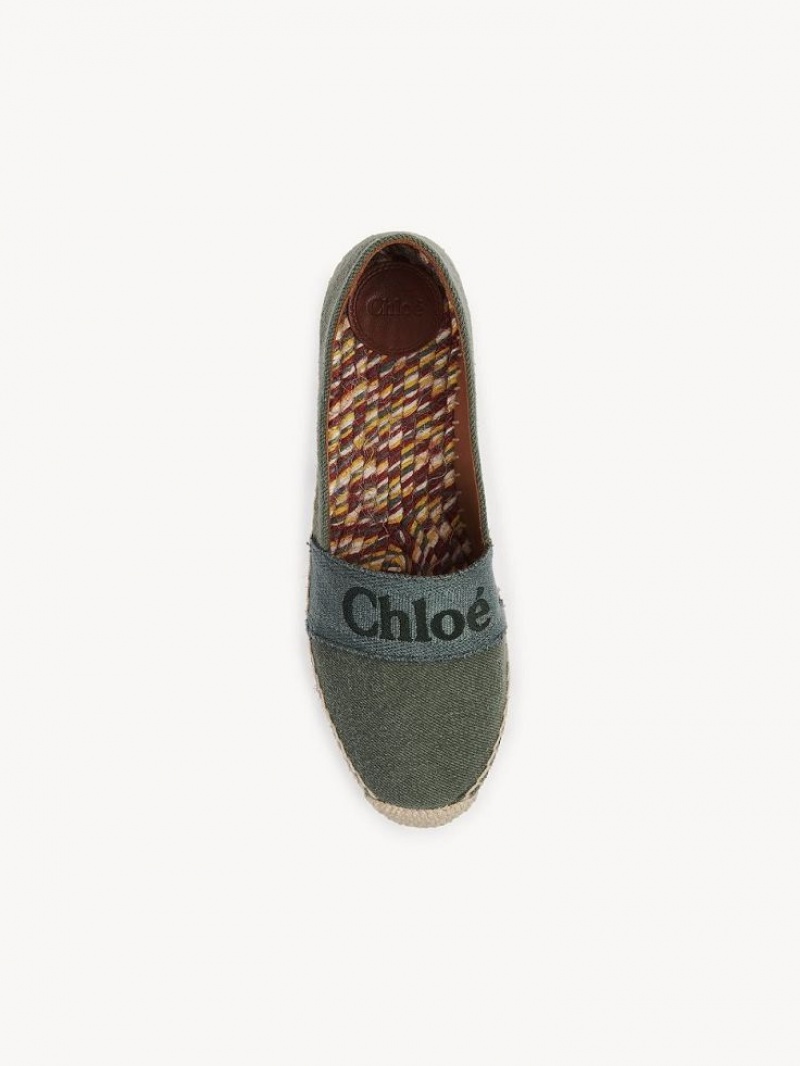 Chloe Piia Düz Espadril Yeşil | CHE-SR14143