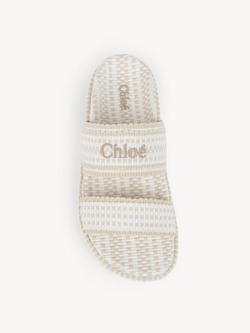 Chloe Rori Düz Mule Beyaz | CHE-SR14136