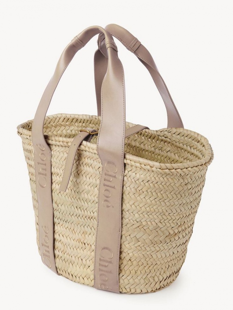 Chloe Sense Medium Basket Tote Çanta Bej Rengi | CHE-SR13382