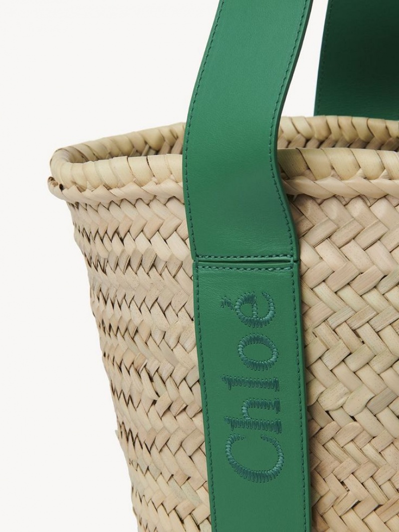 Chloe Sense Medium Basket Tote Çanta Yeşil | CHE-SR13297