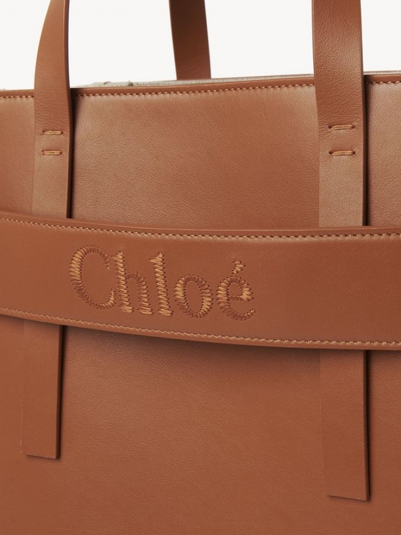 Chloe Sense Medium Tote Çanta Kahverengi | CHE-SR13396