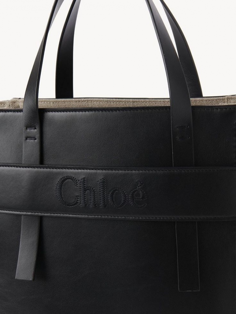 Chloe Sense Medium Tote Çanta Siyah | CHE-SR13358