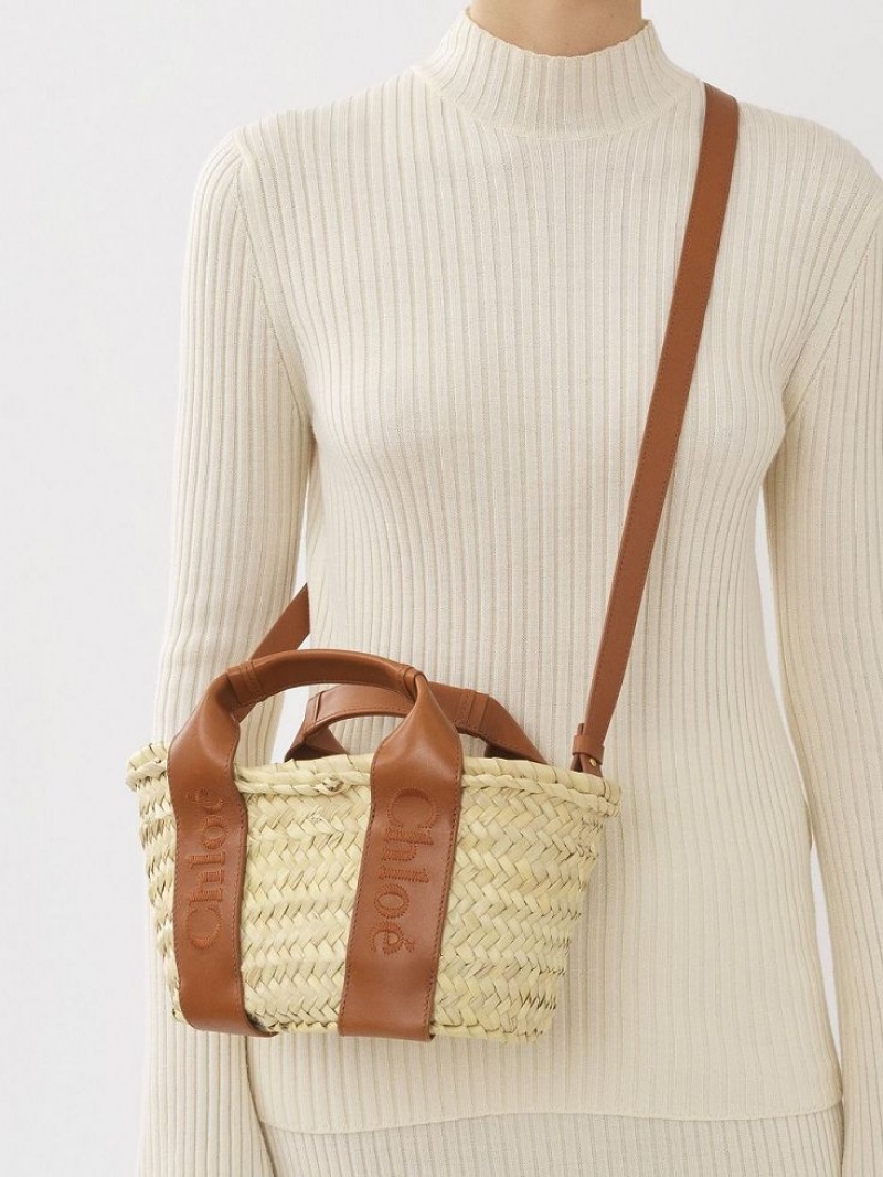 Chloe Sense Small Basket Tote Çanta Kahverengi | CHE-SR13320