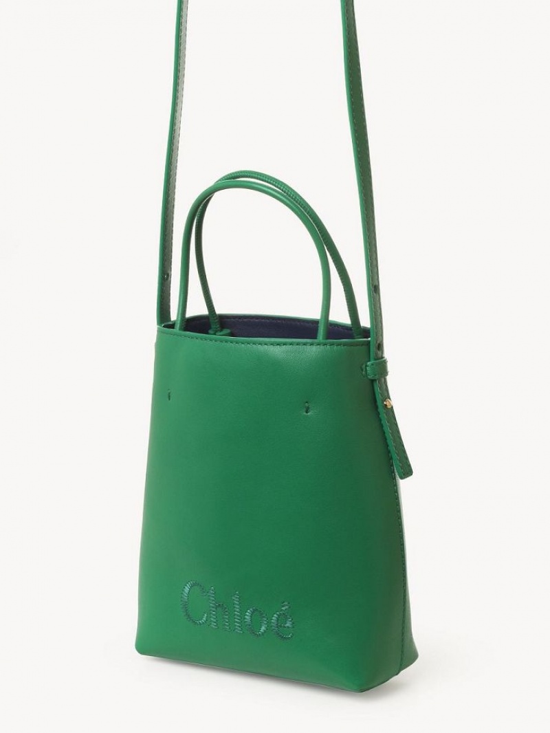 Chloe Sense Tote Mini Çanta Yeşil | CHE-SR13732