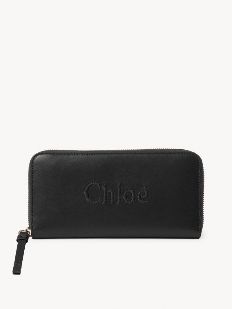 Chloe Sense Zippered Büyük Cüzdan Siyah | CHE-SR14300