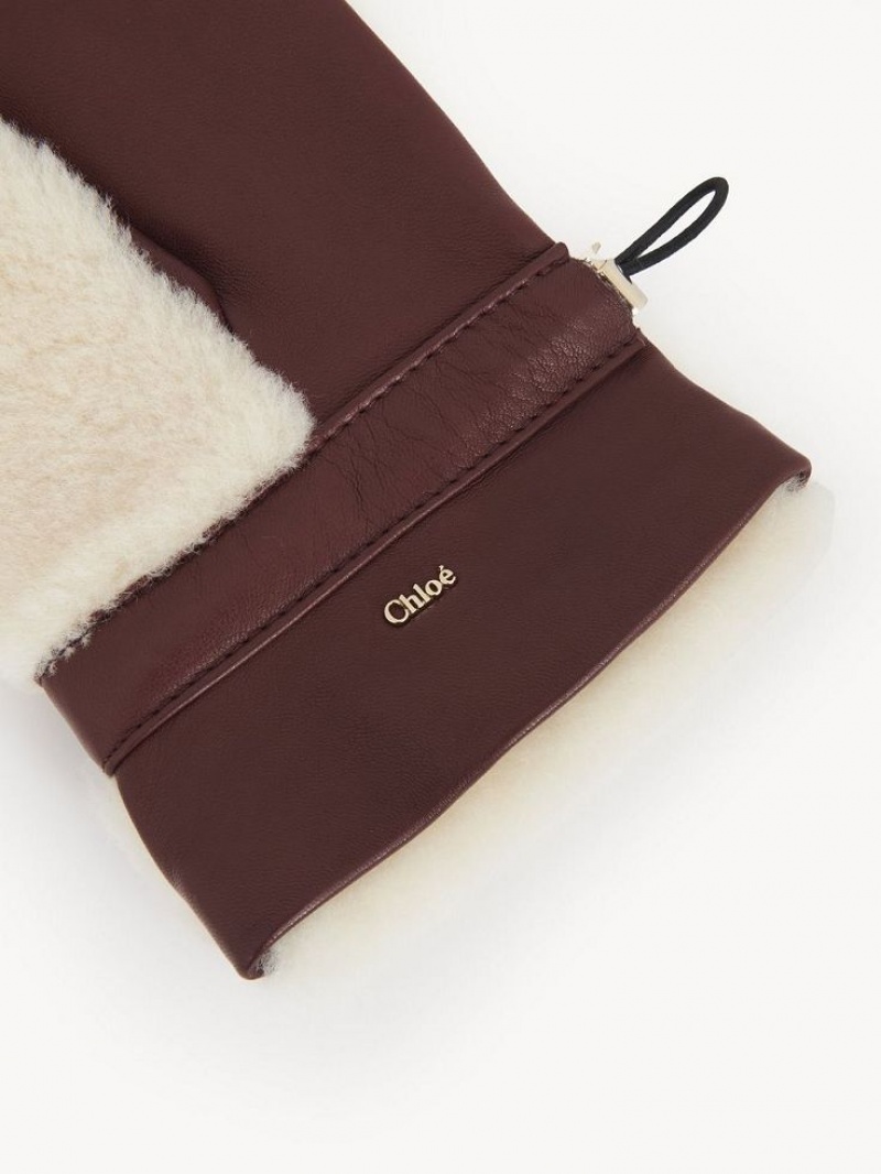 Chloe Shearling Mittens Şapkalar Bej Rengi Kahverengi | CHE-SR14467