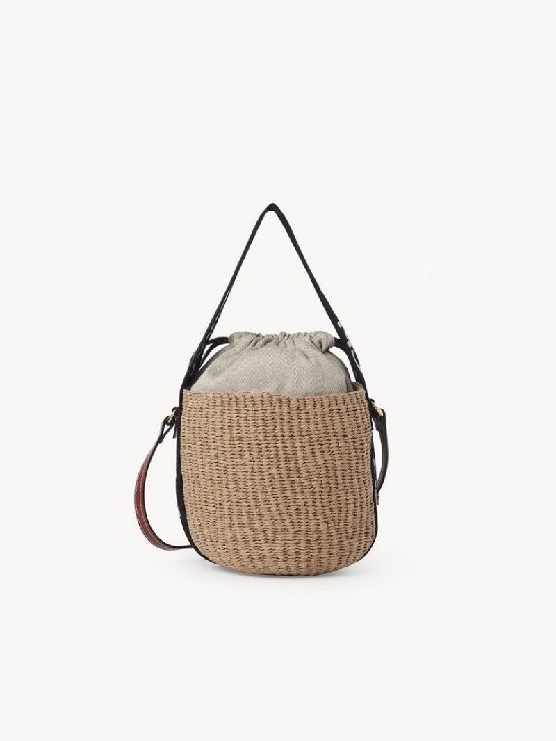 Chloe Small Woody Basket Çapraz Askılı Çanta Siyah Bej Rengi | CHE-SR13566