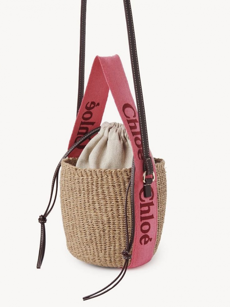 Chloe Small Woody Basket Çapraz Askılı Çanta Pembe Kırmızı | CHE-SR13616