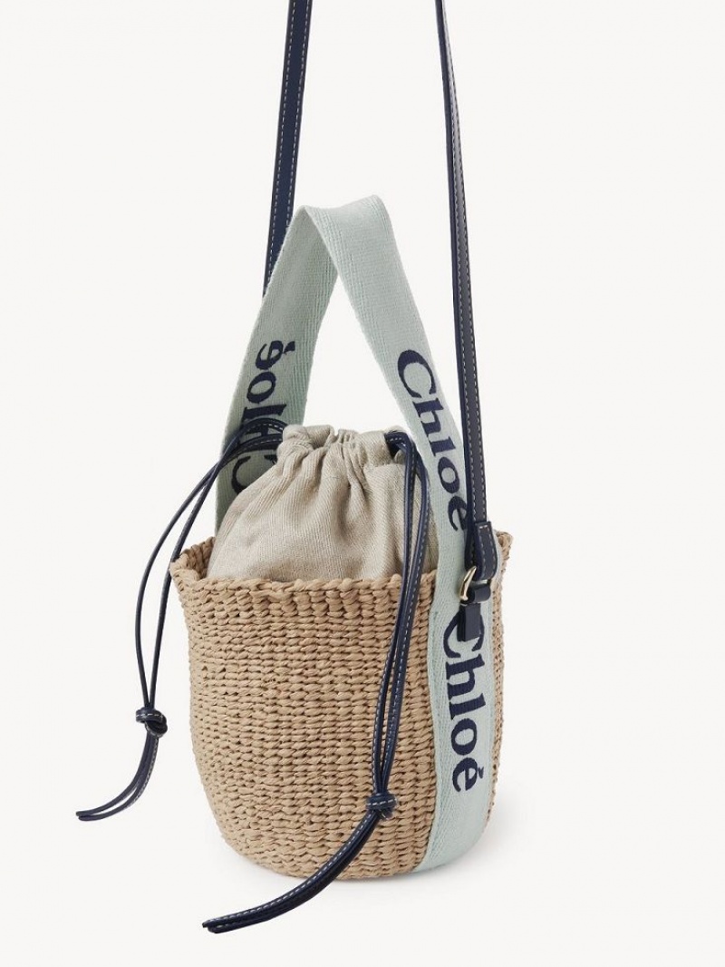 Chloe Small Woody Basket Çapraz Askılı Çanta Yeşil Mavi | CHE-SR13617