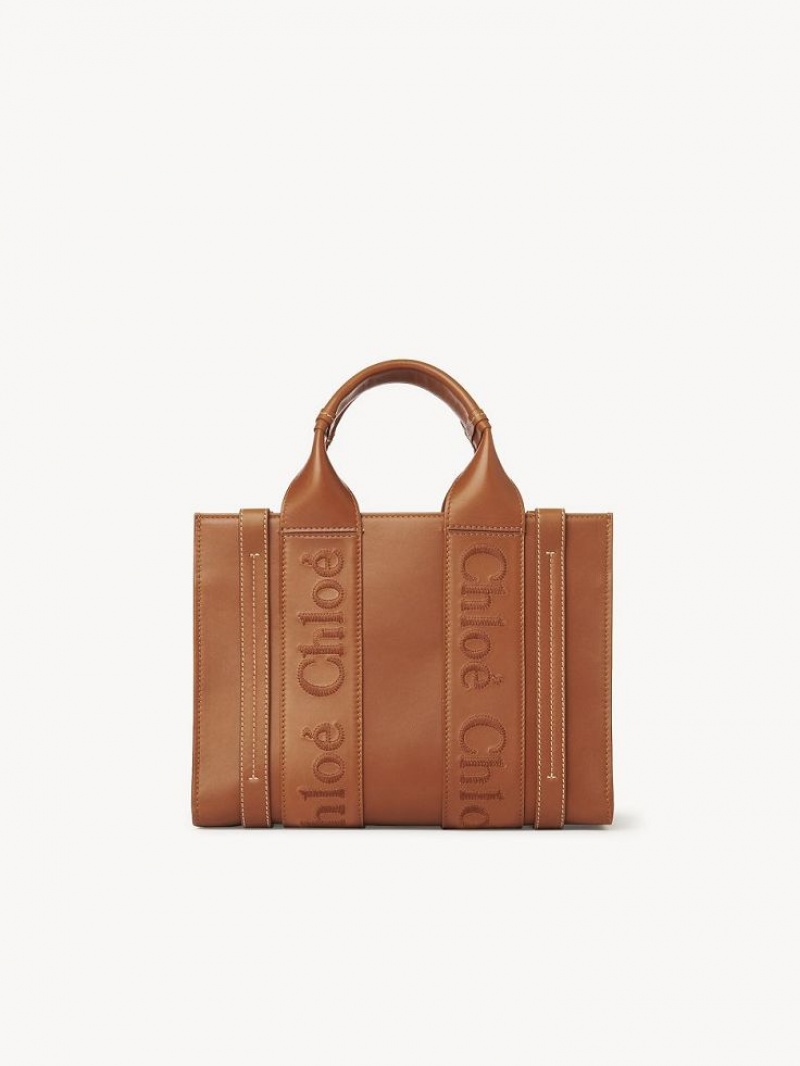 Chloe Small Woody Tote Mini Çanta Kahverengi | CHE-SR13688