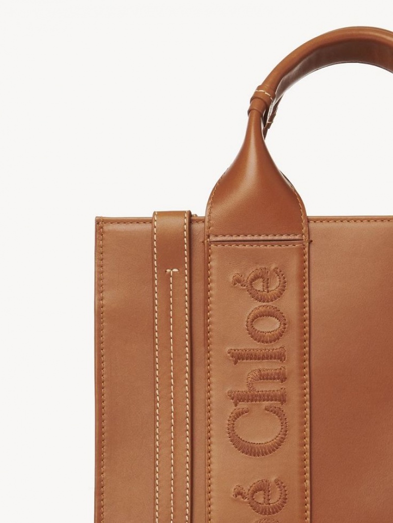 Chloe Small Woody Tote Mini Çanta Kahverengi | CHE-SR13688