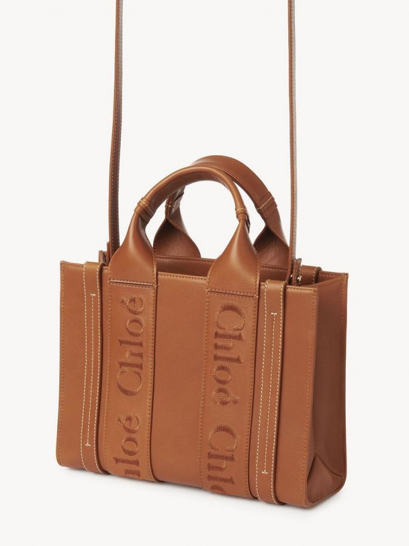 Chloe Small Woody Tote Mini Çanta Kahverengi | CHE-SR13688