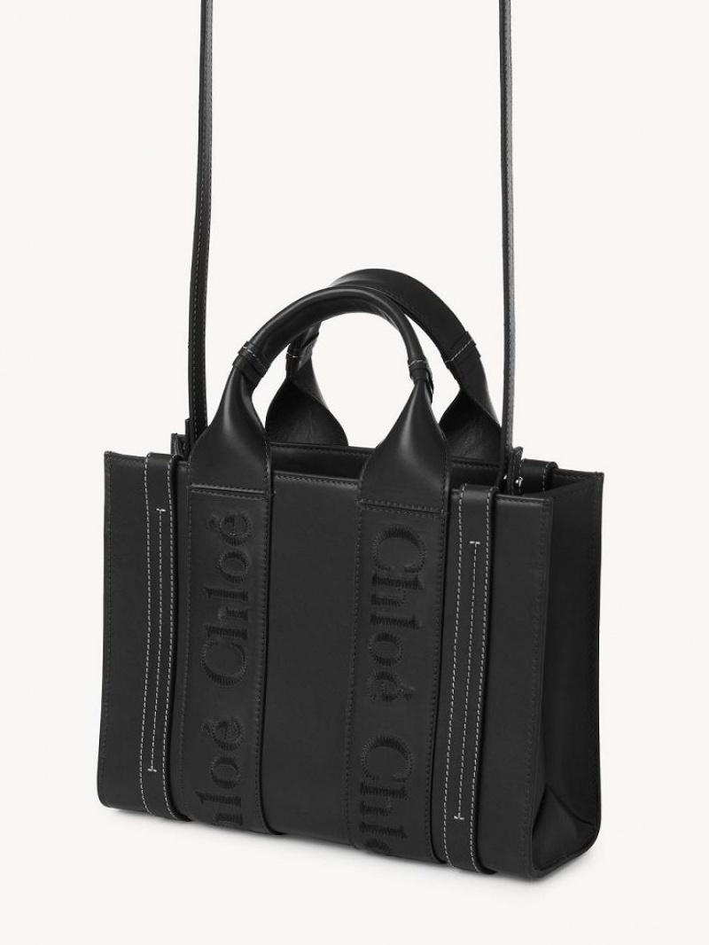 Chloe Small Woody Tote Mini Çanta Siyah | CHE-SR13687