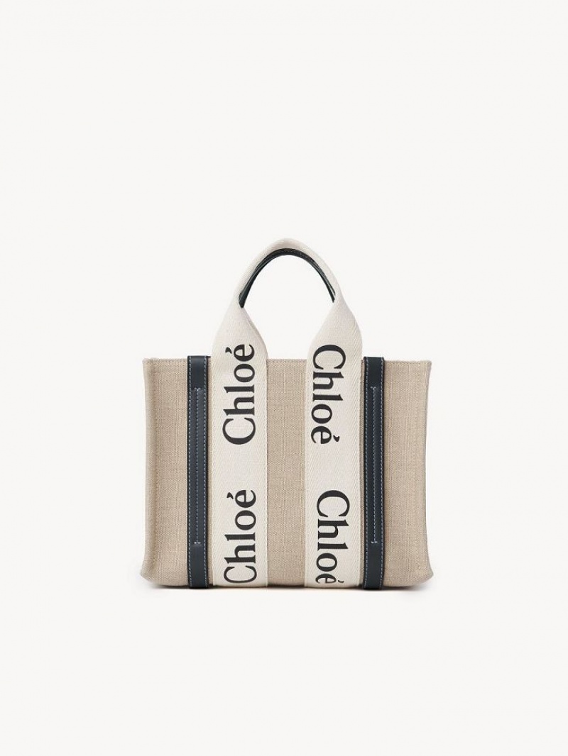 Chloe Small Woody Tote Çanta Beyaz Mavi | CHE-SR13366