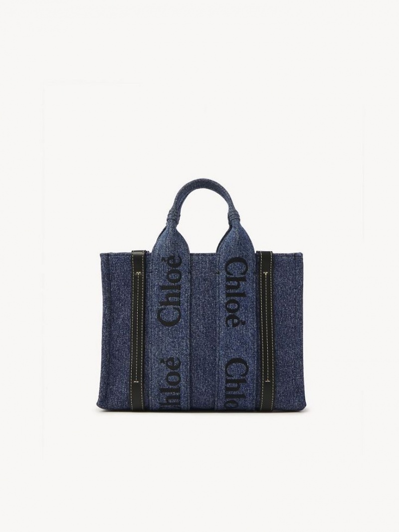 Chloe Small Woody Tote Çanta Mavi | CHE-SR13315